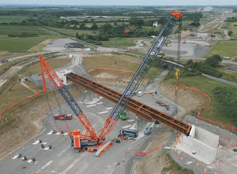 Allerton Steel has fabricated the main beams for Edgecott Road Overbridge, Buckinghamshire